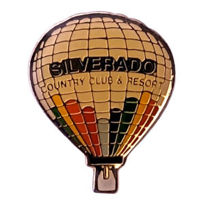 Napa CA Hot Air Balloon Silverado Country Club Resort Vtg Hat Lapel Pin